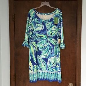 Lilly Pulitzer sz XL Sophie Ruffle Dress Palm Passage NWT